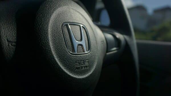 Close up of a car's steering wheel