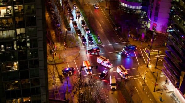 cars on road during night time